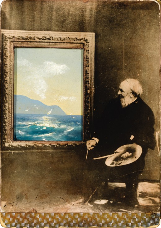 Portrait of the artist Ivan Aivazovsky (1817-1900) a Unbekannter Künstler