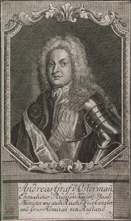 Portrait of Vice-Chancellor Count Heinrich Johann Friedrich (Andrei) Ostermann (1687-1747) a Unbekannter Künstler