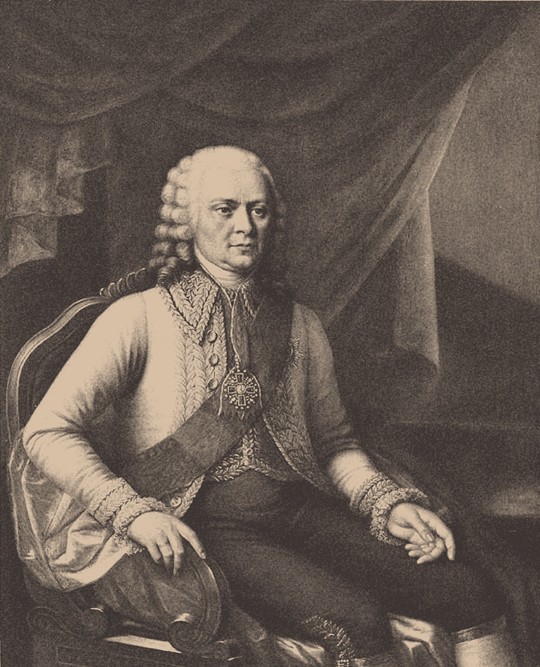 Portrait of Admiral Vasily Alexeyevich Myatlev (1694-1761) (After Józef Oleszkiewicz) a Unbekannter Künstler