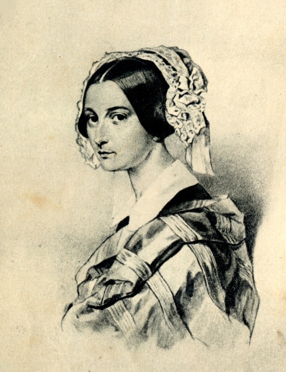 Portrait of Alexandra Smirnova-Rosset (1809-1882). After a drawing by P. Sokolov a Unbekannter Künstler