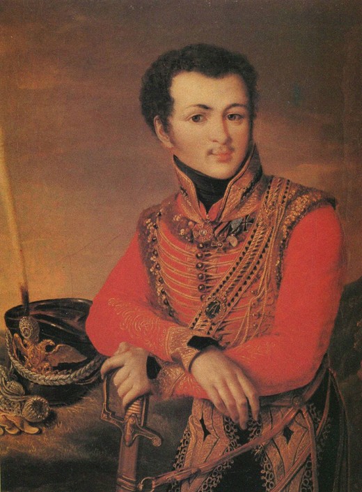 Portrait of Artemy Lazarev (1791-1813), Staff ride master of the Life-Guards Hussar Regiment a Unbekannter Künstler