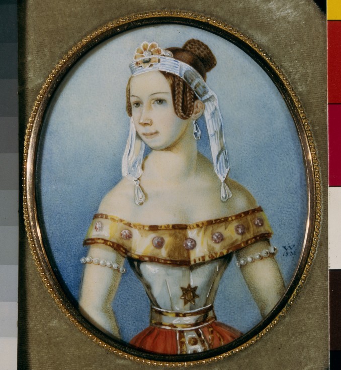 Portrait of the ballerina Varvara Volkova (1816-1898) a Unbekannter Künstler