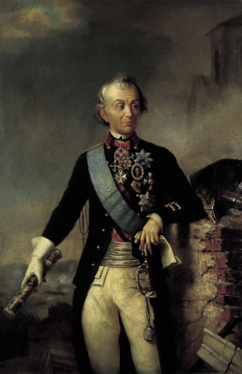 Portrait of Field Marshal Prince Alexander Suvorov (1729–1800) with a Baton a Unbekannter Künstler