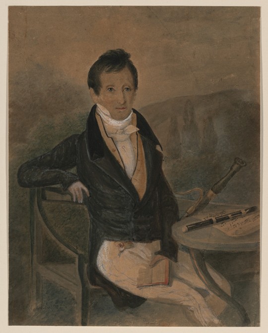 Portrait of the flute player Jean-Louis Tulou (1786-1865) a Unbekannter Künstler
