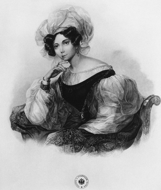 Portrait of Princess Zinaida Alexandrovna Volkonskaya (1792-1862) a Unbekannter Künstler