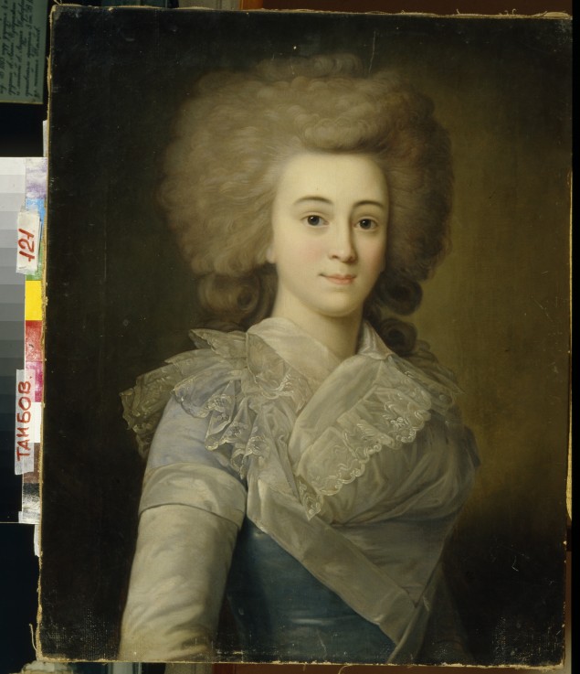 Portrait of Elisaveta Alexandrovna Stroganova (1745-1831) a Unbekannter Künstler