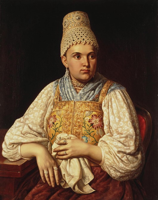 Portrait of the Merchant Woman Anna Filatova a Unbekannter Künstler