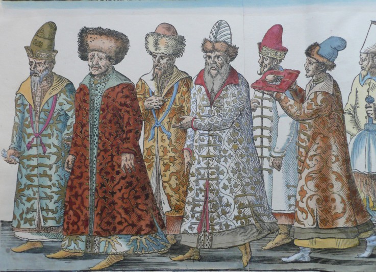 Portrait of Moscow Monarchs Ivan III, Vasili III Ivanovich, Ivan IV of Russia and entourage a Unbekannter Künstler