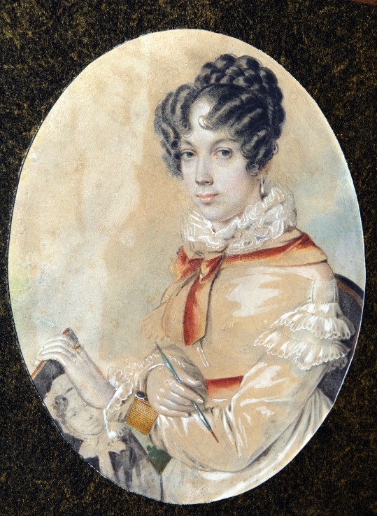 Portrait of Natalia Dmitrievna Fonvizina (1803-1869) a Unbekannter Künstler