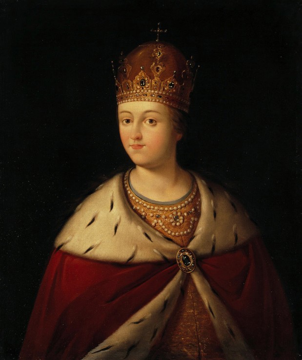 Portrait of the regent Sophia Alekseyevna (1657-1704) a Unbekannter Künstler