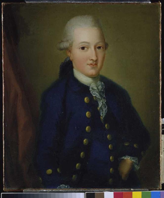 Portrait von Goethe als 16-jähriger. a Unbekannter Künstler
