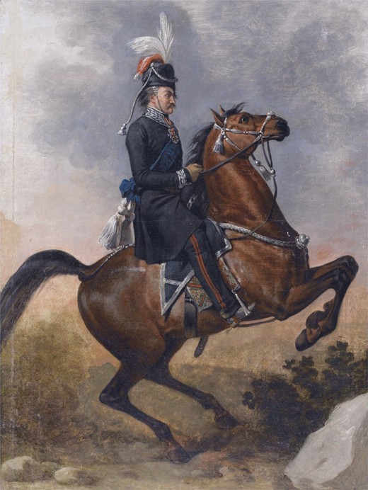 Count Matvei Ivanovich Platov (1757-1818) on horseback a Unbekannter Künstler