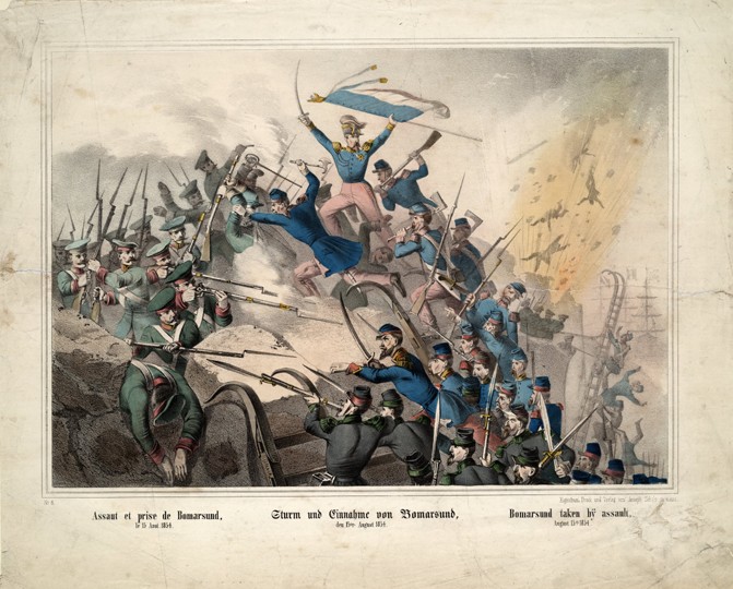 The capture of Bomarsund on August 15, 1854 a Unbekannter Künstler