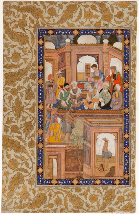 Sufi Reunion. Miniature from Nafahat al-Uns (Breaths of Fellowship) by Jami a Unbekannter Künstler