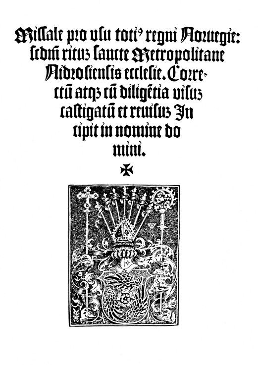Title page of the first Norwegen Missal (Missale Nidarosiense) a Unbekannter Künstler