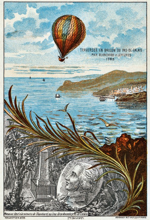 Crossing of the English Channel by Blanchard and Jefferies, 1785 (From the Series "The Dream of Flig a Unbekannter Künstler