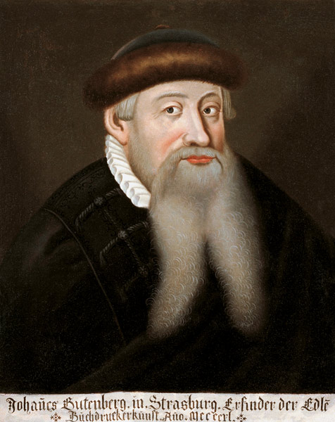 Portrait of Johannes Gutenberg a Unbekannter Künstler