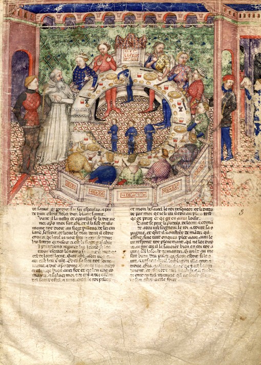 The Knights of the Round (Miniature from La Quête du Saint Graal et la Mort d'Arthus) a Unbekannter Meister