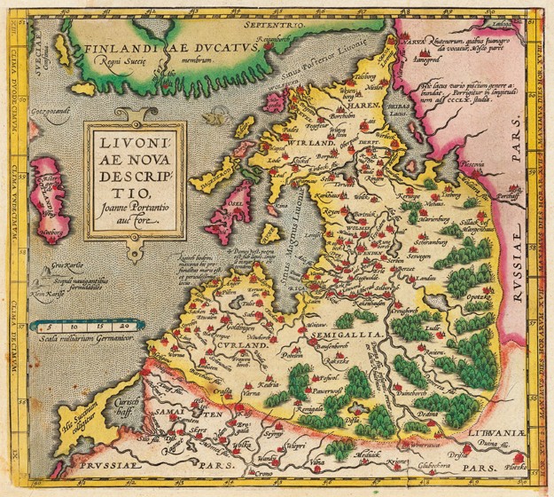 Livonia Map, Livoniae Nova Descriptio a Unbekannter Meister