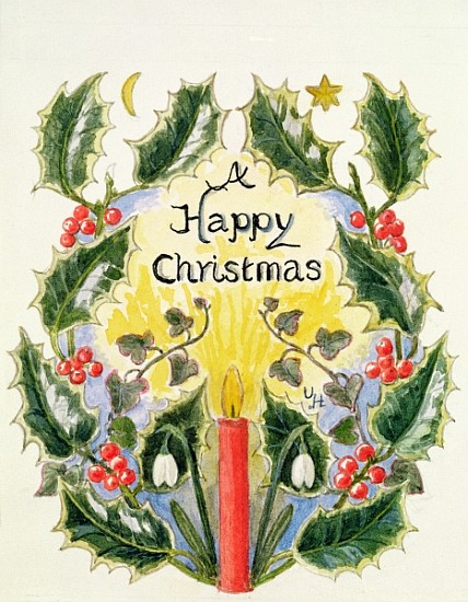 A Happy Christmas (w/c on paper)  a Ursula  Hodgson