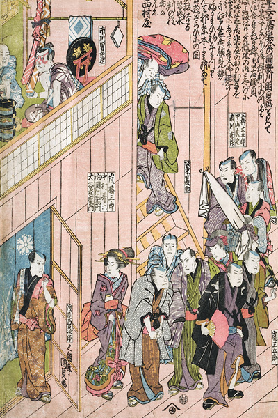 Innenansicht des Dotombori-Theaters in Osaka a Utagawa Kunisada