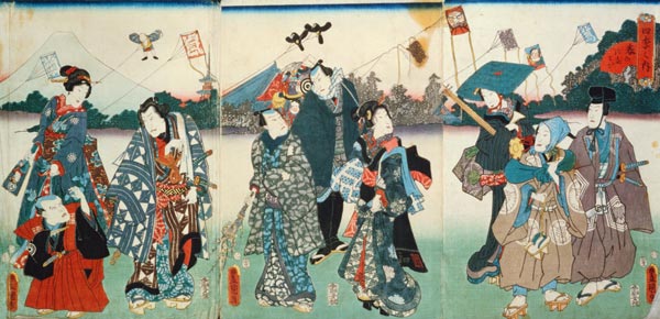 New Year's festival a Utagawa Kunisada