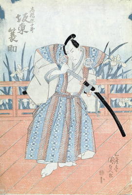 The Actor Bando Tokuke as Takahastu Yajuro, a Samurai (woodblock print) a Utagawa Kunisada