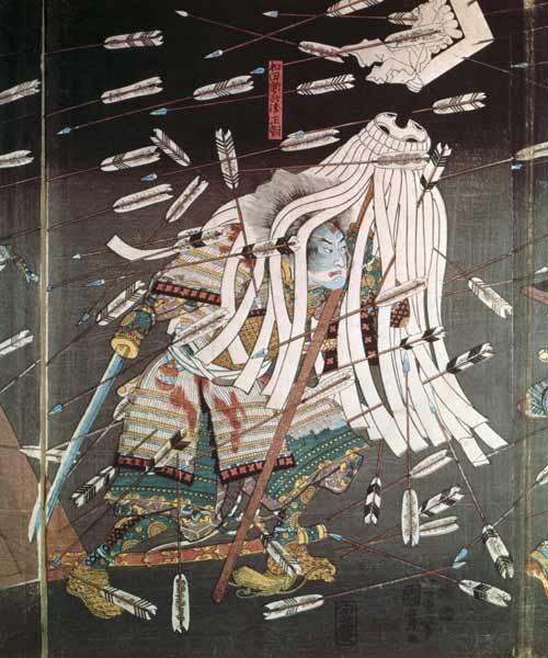 The Last Stand of the Kusanoki Clan, the Battle of Shijo Nawate, 1348, c..1851 a Utagawa Kuniyoshi