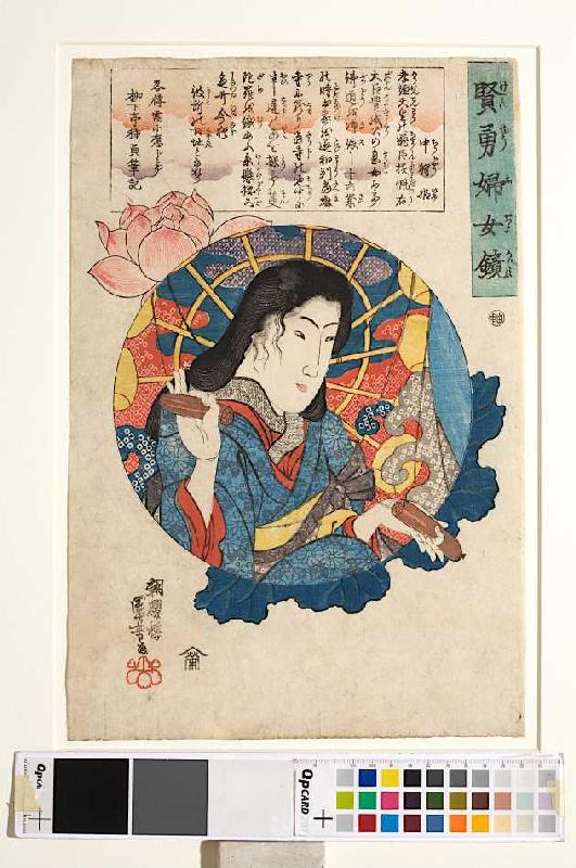 Chujo Hime (Aus der Serie Spiegel von Frauenmut und Frauenklugheit) a Utagawa Kuniyoshi