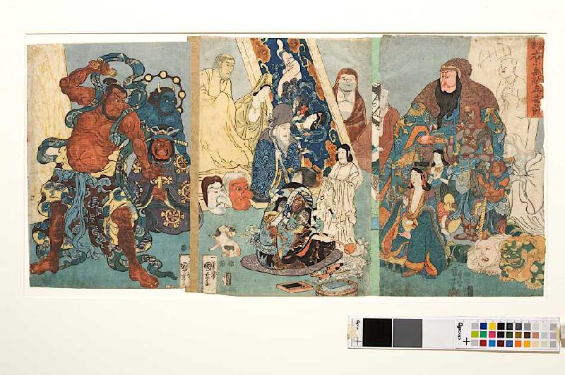 Der berühmte Linkshänder Jingoro, dem auch unter Rechtshändern keiner gleichkam a Utagawa Kuniyoshi