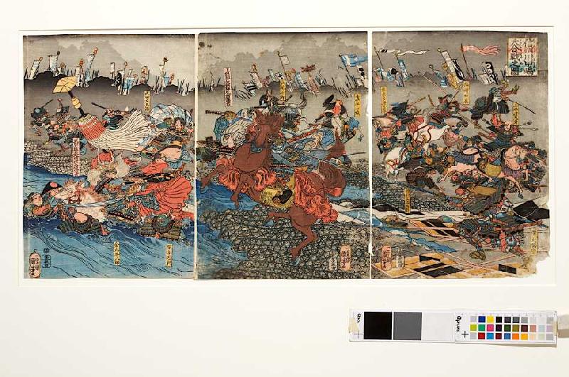 Der Kampf zwischen Shingen und Kenshin (Aus der Serie Die Schlachten von Kawanakajima [1553-1563]) a Utagawa Kuniyoshi