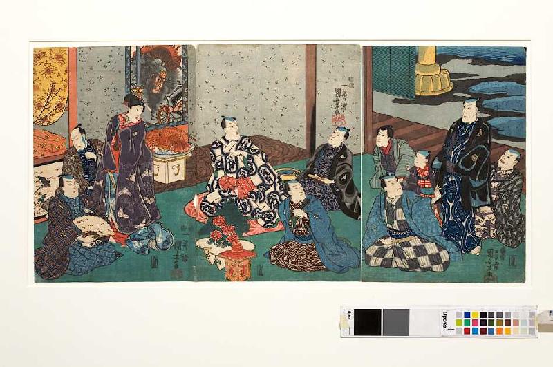 Gäste bei Danjuro VIII a Utagawa Kuniyoshi