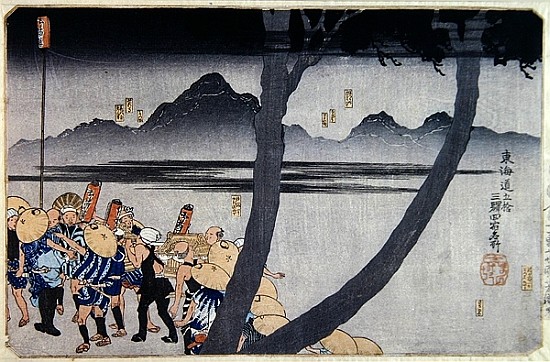 Number 2: Hodogaya, Totsuka, Fujisawa and Hiratsuka Stations, from ''Famous Views of the Fifty-three a Utagawa Kuniyoshi
