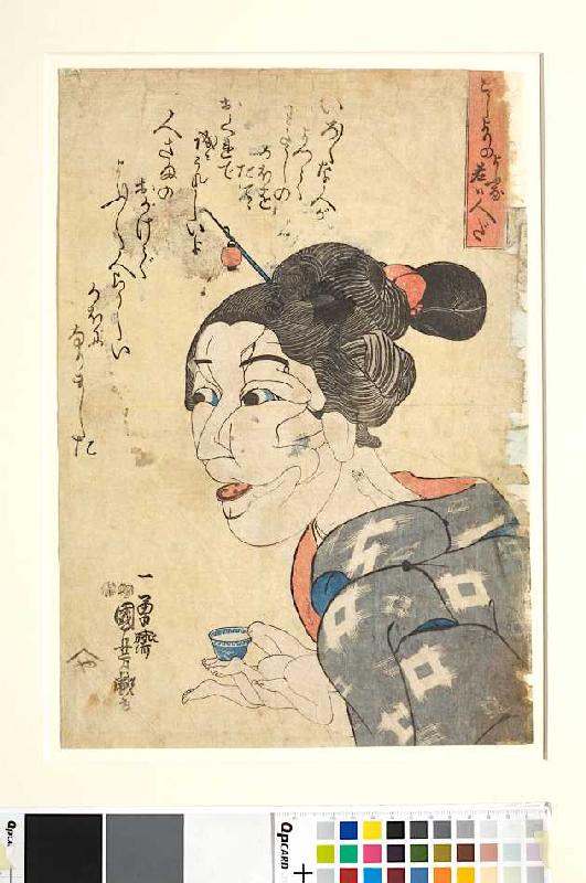 Sie gibt sich alt, ist aber jung a Utagawa Kuniyoshi