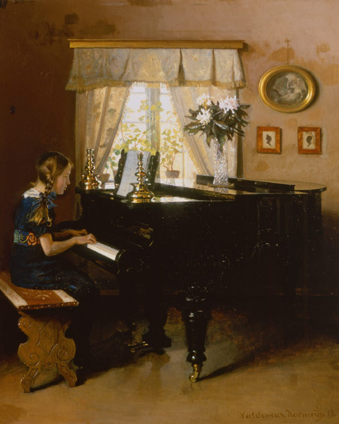The piano lesson a Valdemar Vincent Kornerup