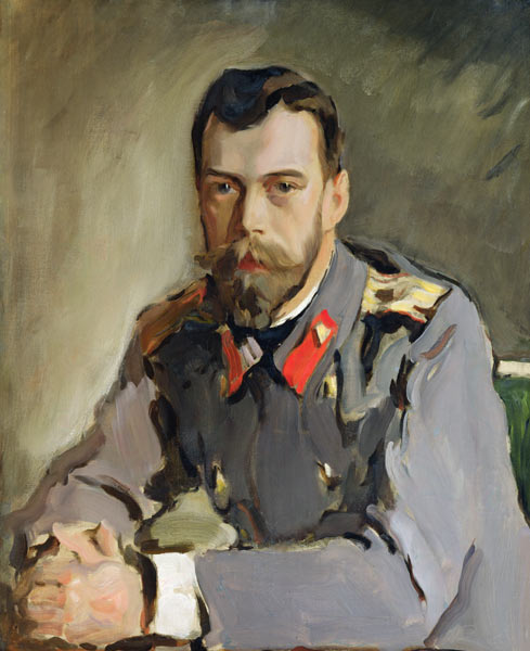 Portrait of Emperor Nicholas II (1868-1918) a Valentin Alexandrowitsch Serow