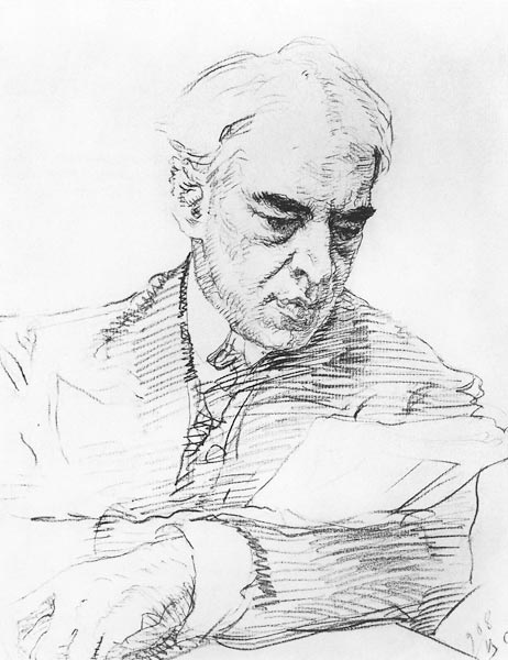 Portrait of the Regisseur Konstantin S. Stanislavsky (1863-1938) a Valentin Alexandrowitsch Serow