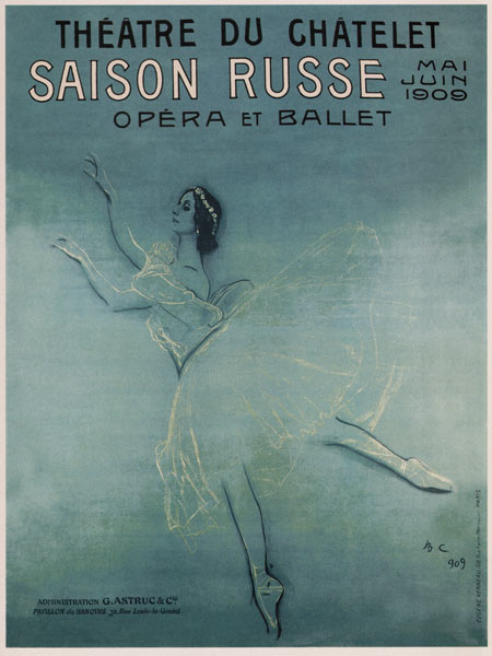 Advertising Poster for the Ballet dancer Anna Pavlova in the ballet Les sylphides by F. Chopin a Valentin Alexandrowitsch Serow