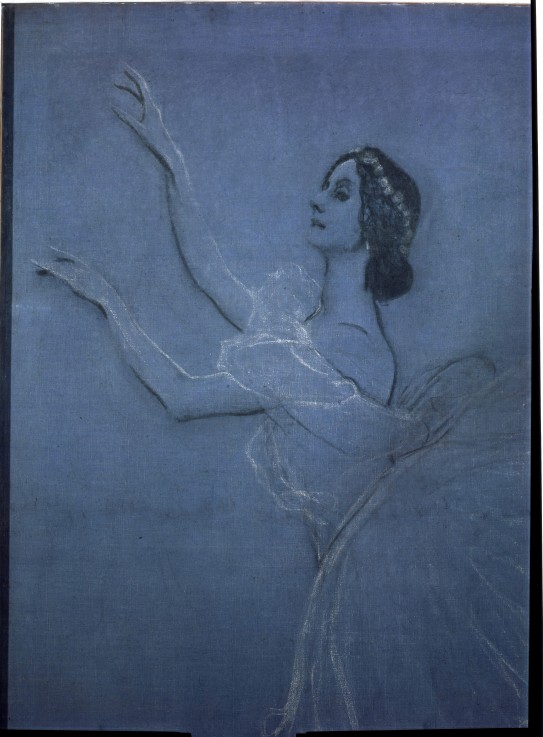 Ballet dancer Anna Pavlova in the ballet Les sylphides by F. Chopin. Detail a Valentin Alexandrowitsch Serow