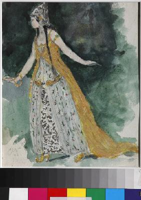 Lyudmila. Costume design for the opera Ruslan and Lyudmila by M. Glinka