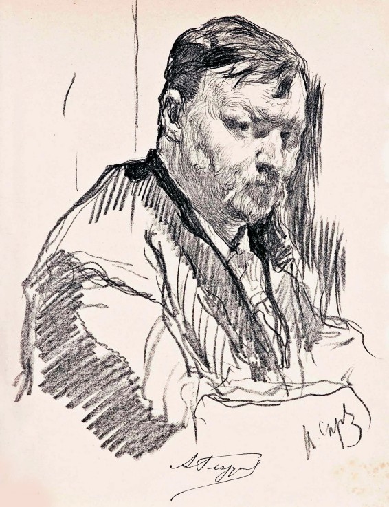 Portrait of the composer Alexander Glazunov (1865-1936) a Valentin Alexandrowitsch Serow