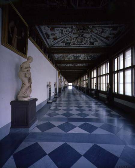 View of the first corridor, designed a Vasari  and Bernardo Buontalenti