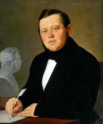 Portrait of the Author Michail Sagoskin, 1830s (oil on canvas) a Vasili Andreevich Tropinin