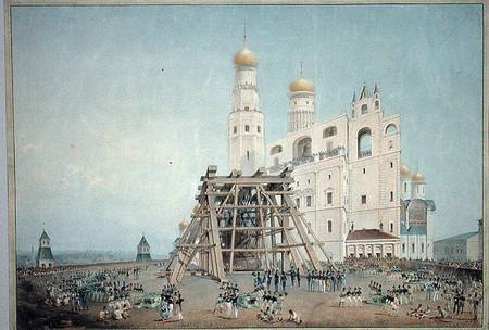 Raising of the Tsar-bell in the Moscow Kremlin in 1836 a Vasili Semenovich Sadovnikov