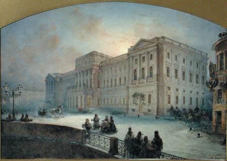 View of the Mariinsky Palace in Winter a Vasili Semenovich Sadovnikov
