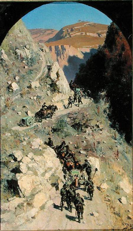 Artillery in the Caucasian mountains a Vasilij Dimitrijewitsch Polenov