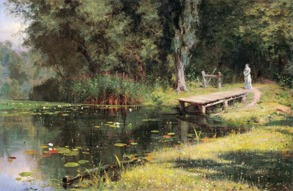 Der bewachsene Teich a Vasilij Dimitrijewitsch Polenov