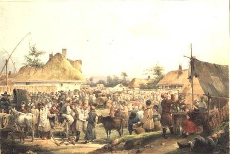 Village Fair in the Ukraine a Vasily Ivanovich Sternberg