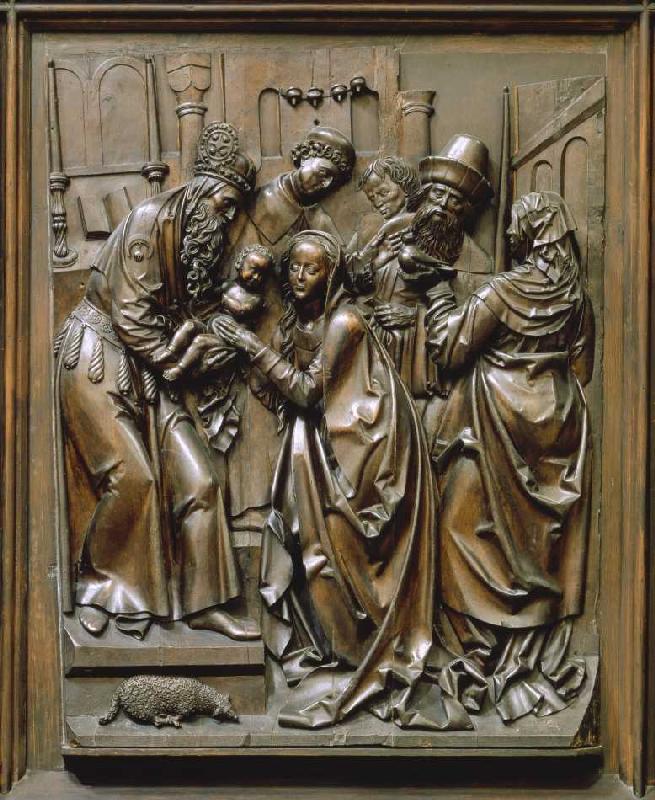 Der Bamberger Altar (rechtes unteres Seitenrelief): Die Darstellung im Tempel a Veit Stoß