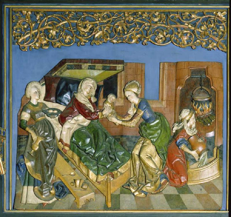 Der Krakauer Marienaltar: Die Geburt der Maria a Veit Stoß